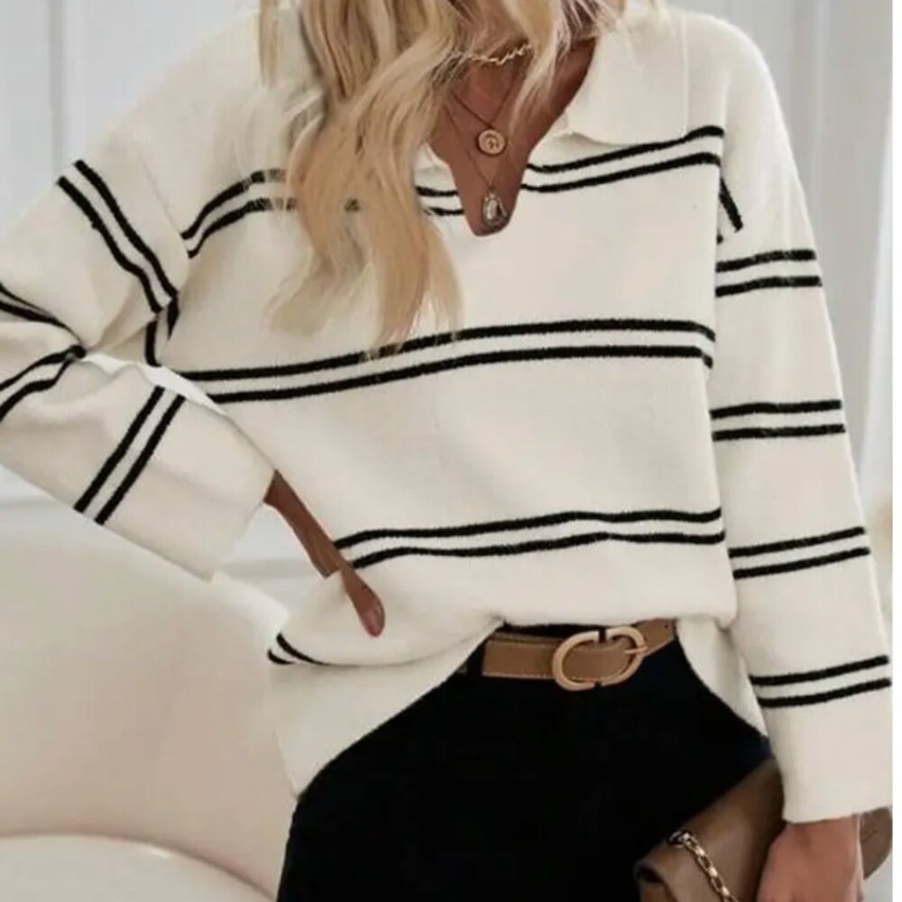 Striped Turtleneck Sweater